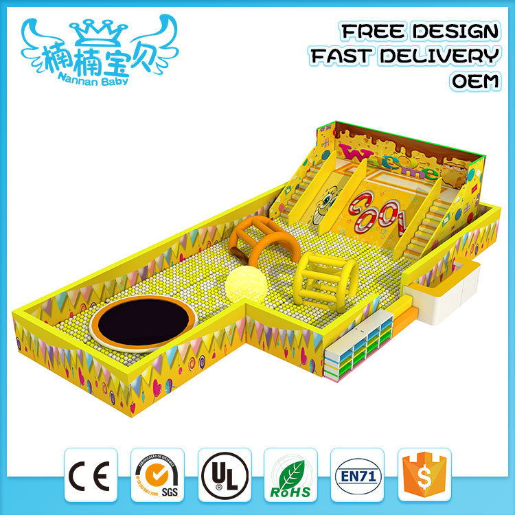 New Design Large Soft Indoor Big Ball Pool with Big Wooden Slide