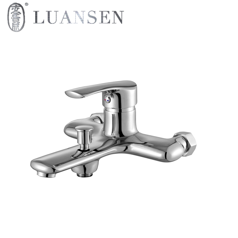 Luansheng Wholesale Wall Mounted Polished Brass Bathroom Bathtub Faucet