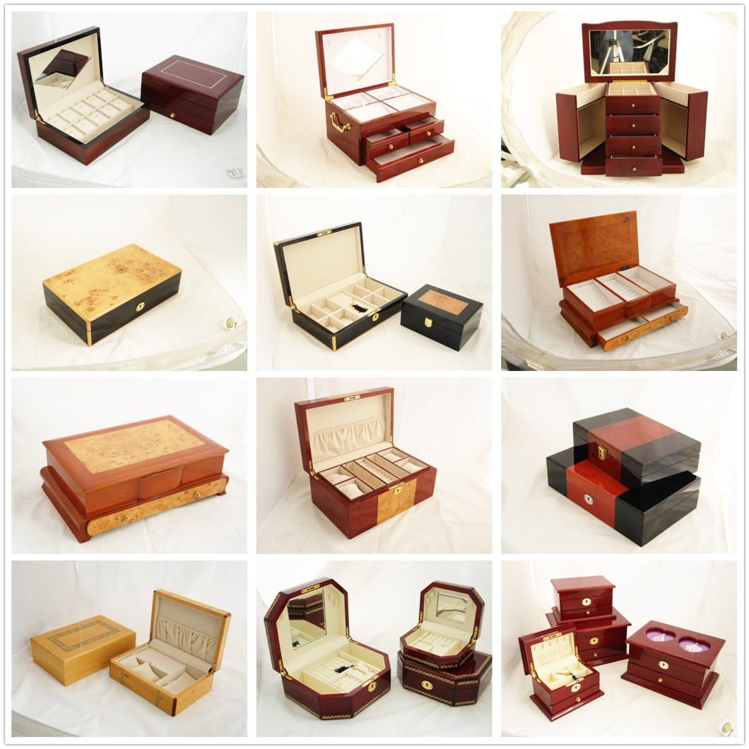 High End Wooden Jewelry Box for Earring, Ring and Watch Storage