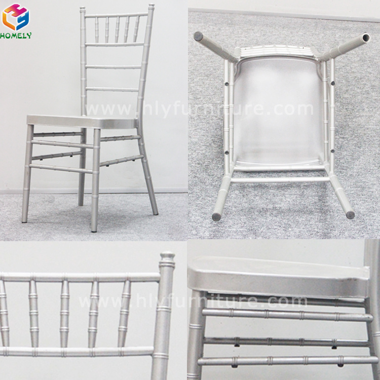 Hotel Furniture Silver Gold Wedding Metal Iron Aluminum Tiffany Chair