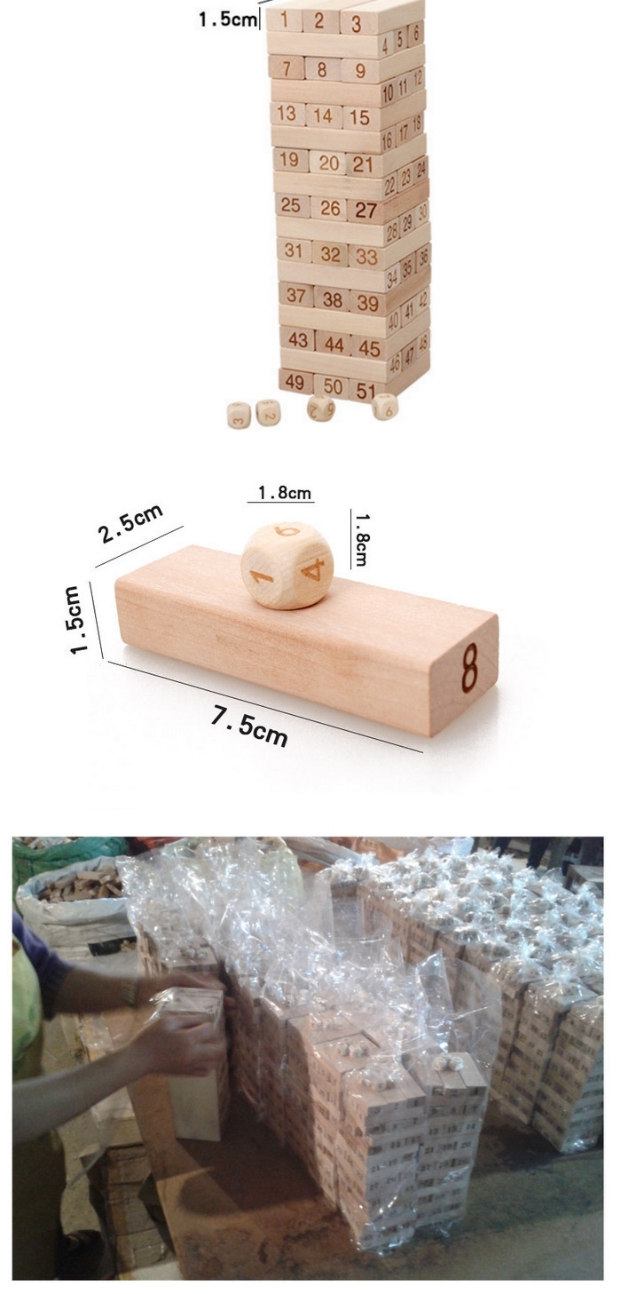 Wooden Geometric Shape Montessori Baby Gifts Toys Jenga Domino Building Blocks