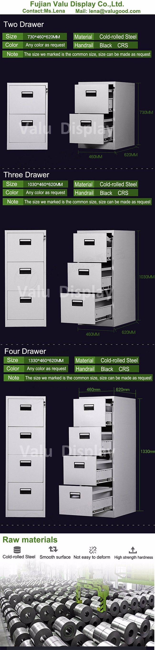 Steel Filing Cabinet /Movable Cabinet /Metal Storage Cabinet / Office Use Steel Movable Cabinet