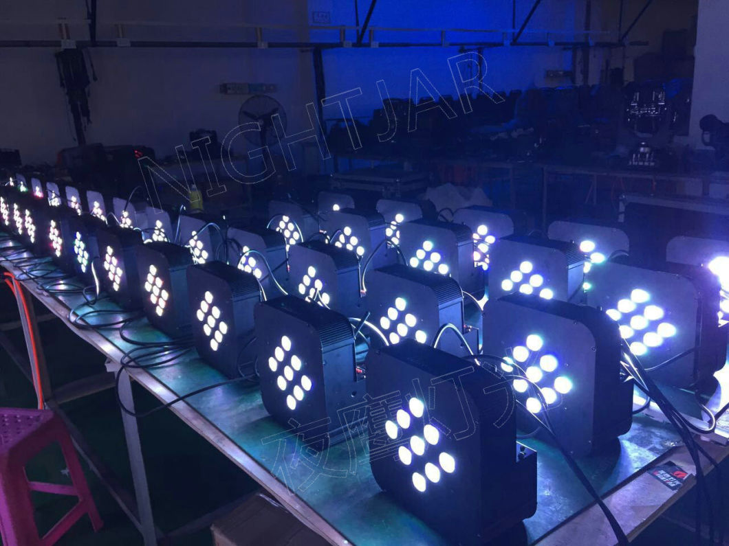 9PCS 3W 3in1 LED Flat PAR Light with Battery Operating