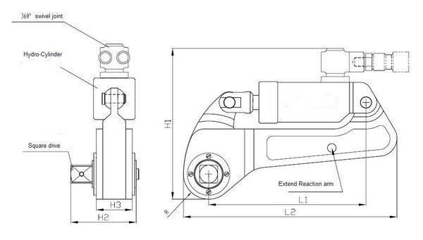 Big Torque Drive Shaft Type Hydraulic Torque Wrench Tools/Bolts Equipment