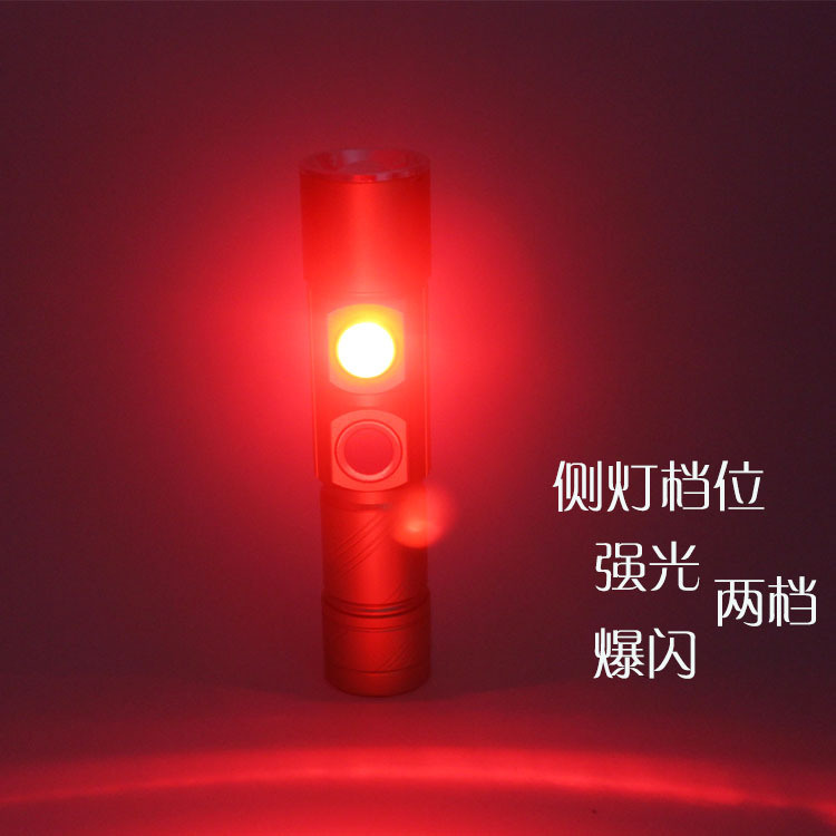 USB Handy LED Flashlight Mini LED Torch CREE T6 Flashlight Red Light Pocket Flash Light