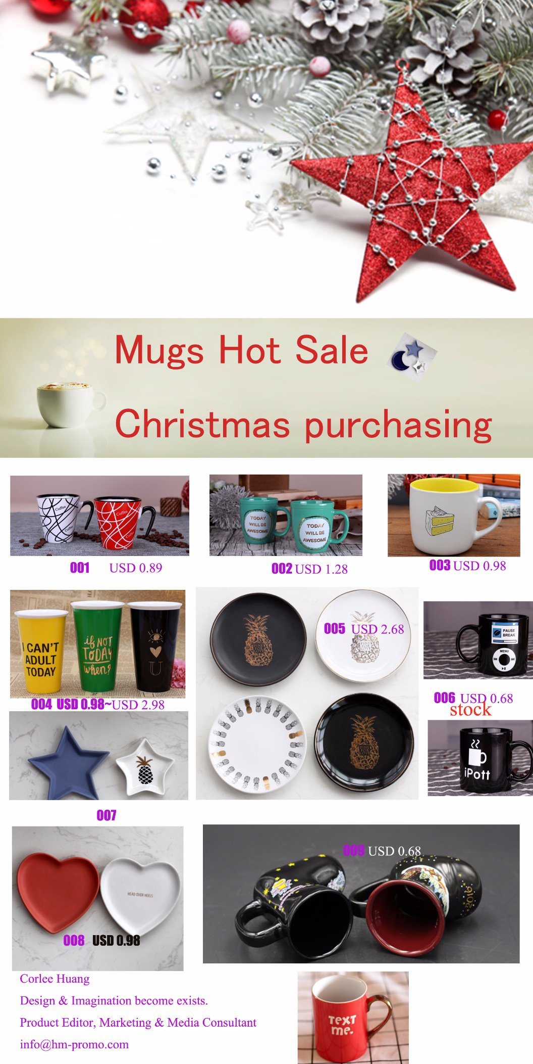 Creative Coffee Mug with Logo Slogan as Christmas Cup Gift