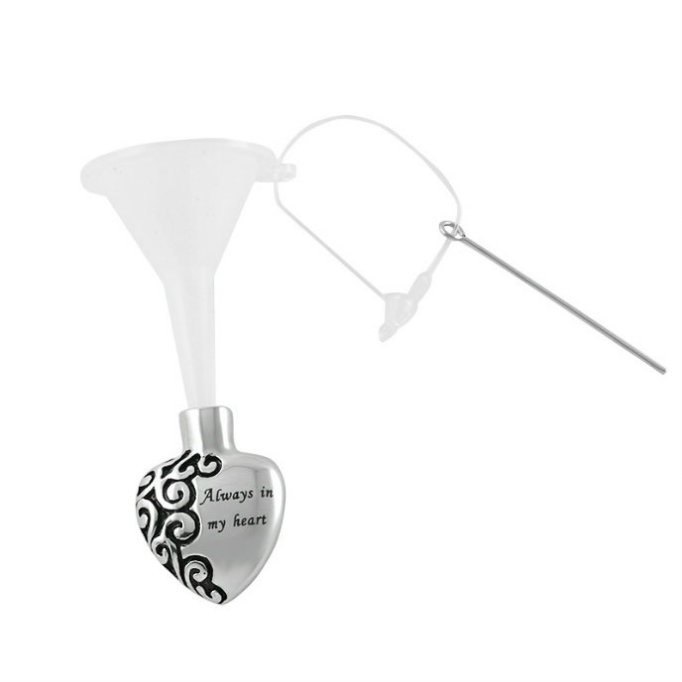 Music Noted Silver Tone Memorial Urn Necklace Cremation Pendant