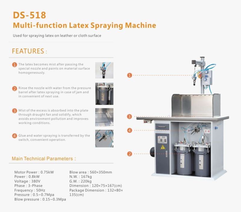 Ds-518 Multi-Function Latex Spraying Machine for Shoe