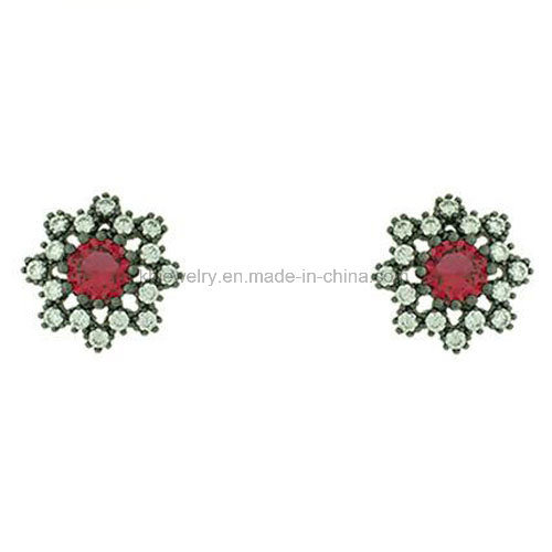 Silver&Brass Jewelry Snowflake Design Earrings Stud (KE3159)