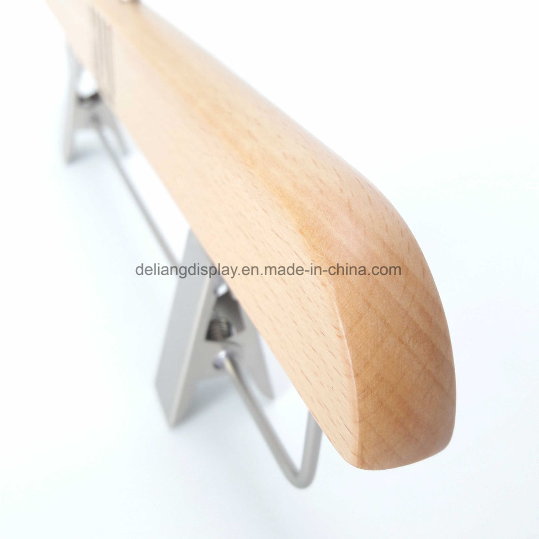Pants Hangers, Beech Wood, with Pearl Nickle Round Hook