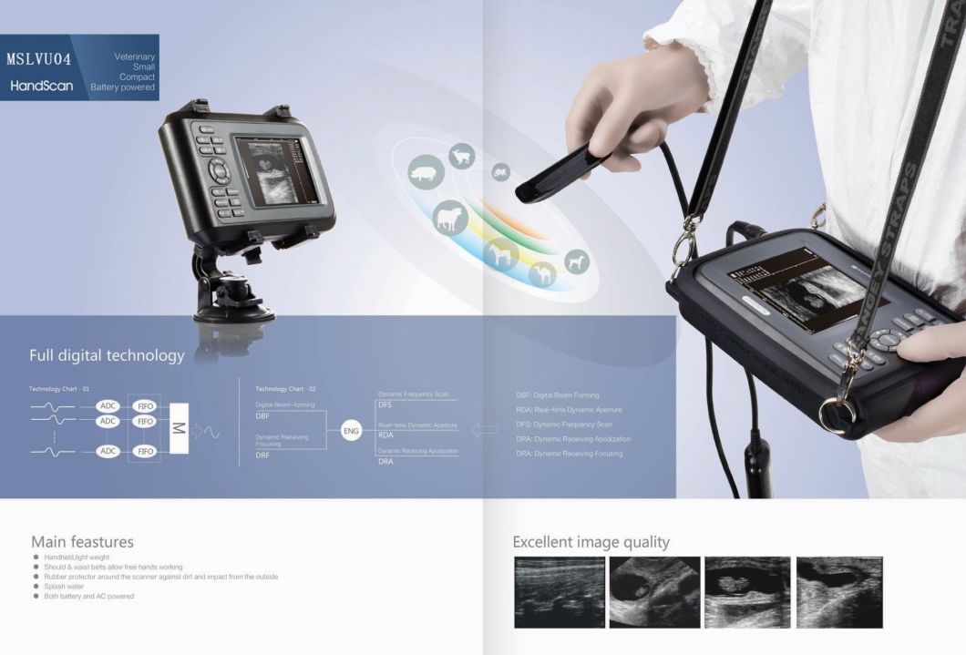 Portable Animal Palmtop B&W Ultrasound Machine /Medical Equipment /Veterinary Ultrasound Scanner (MSLVU04)