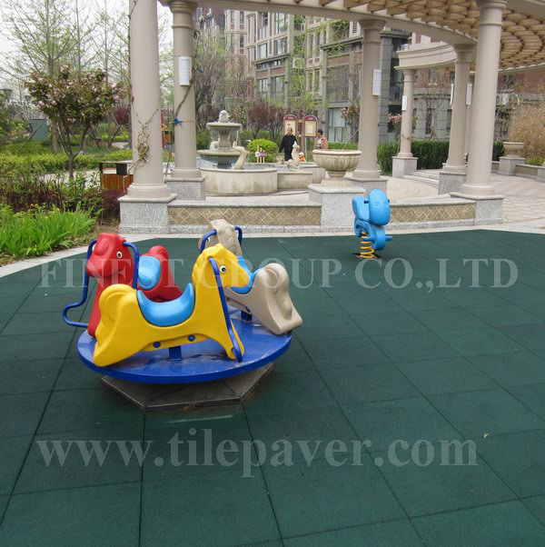 Anti-Slip Playground Tiles for Children Safety Outdoor Rubber Tile