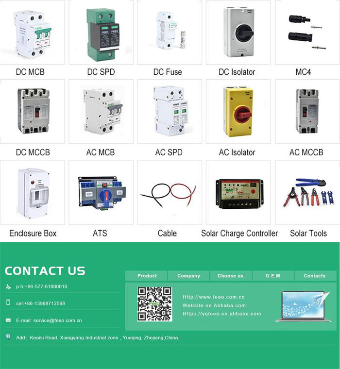 Photovoltaic 600V 1000V 2p 3p DC Surge Protective Device SPD