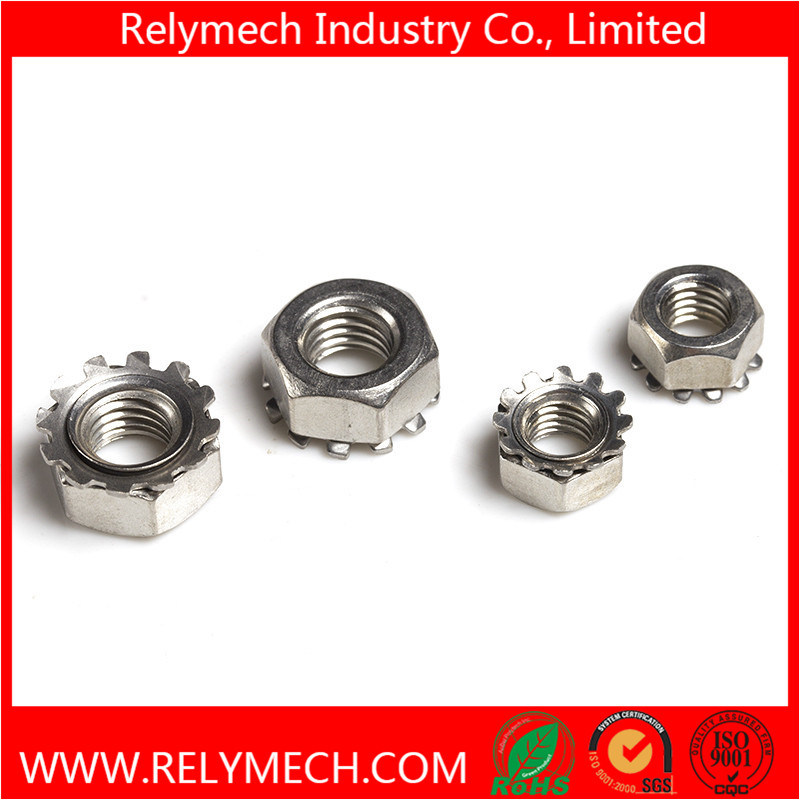 Stainless Steel Hex Kep Nut K-Lock Nut K Nut with External Tooth M4-M10