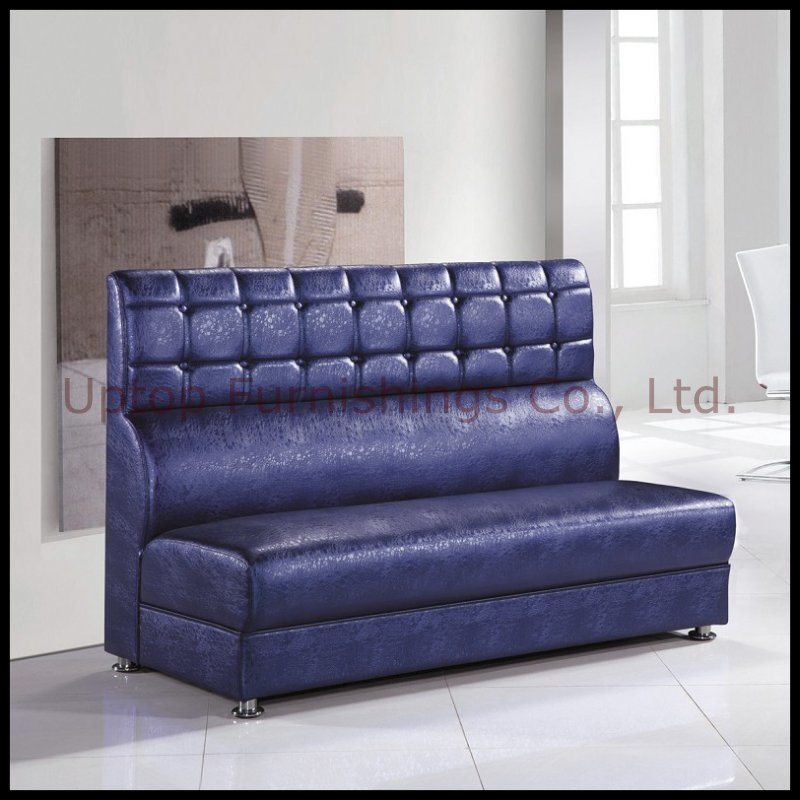 Solid Wooden Luxury PU Leather Buckle Back Restaurant Sofa (SP-KS100)