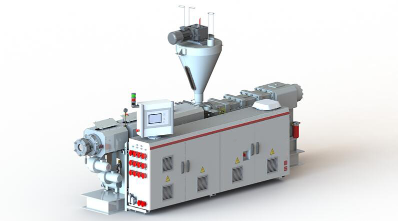 (European OEM) Plastic PVC/SPVC Pipe& Granules WPC Window Profile Counter Rotation Parallel/Conical Twin Screw Extruder