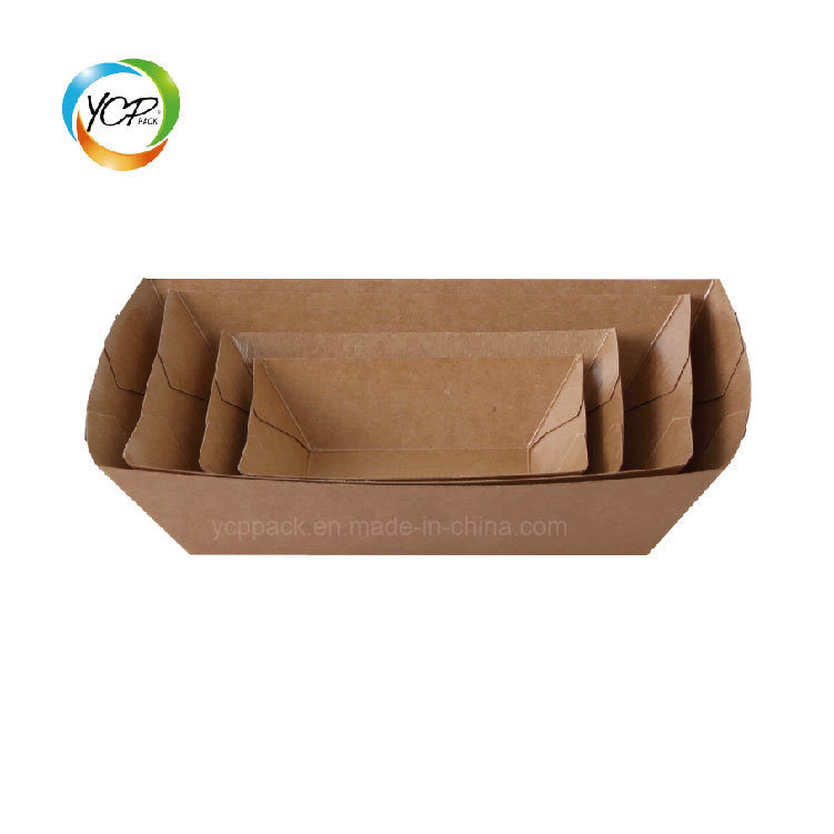 PLA Lined Compostable Eco Friendly High Quality Custom Printed Paper Food Tray