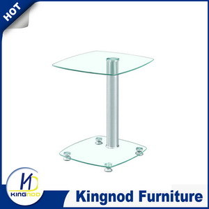 Clear Glass Stainless Steel Coffee Table