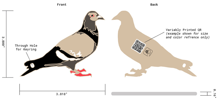 Customized RFID PVC Bird Key Chain