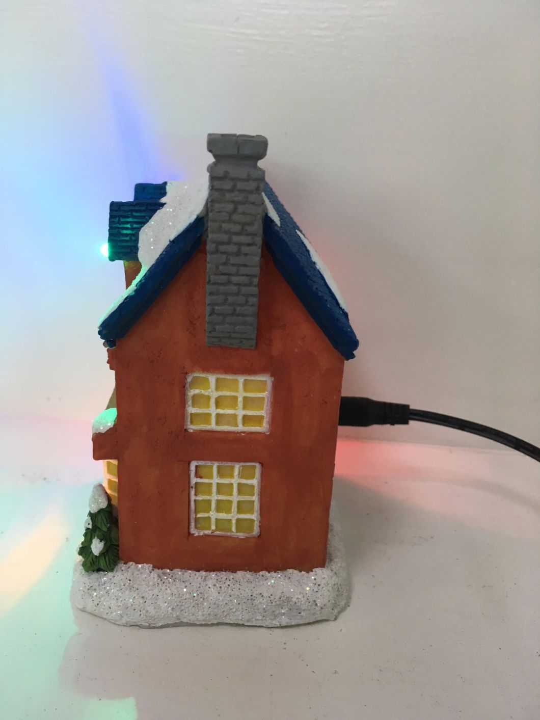Resin Village Statue Miniature Christmas House Model