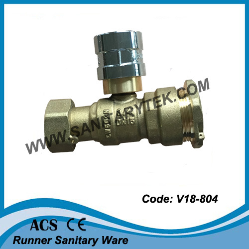 Straight Brass Lockable Ball Valve for Water Meter (V18-807)