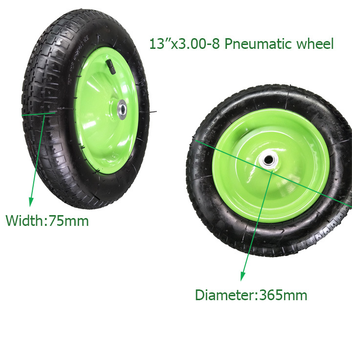 Wheelbarrow Tyre Rubber Wheel with Metal Rim Pneumatic Wheel