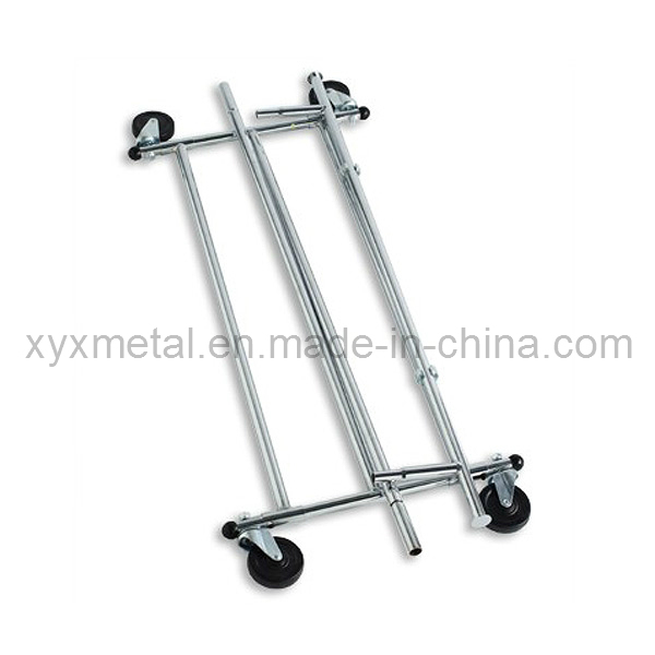 Chrome Single Rail Collapsable Rolling Garment Rack