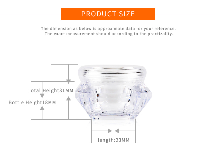 10g 15g Diamond Shape Cream Jar as PP Mini Sample Jar Elegant Eye Cream Jar