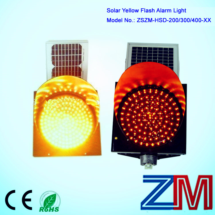 Ce & RoHS Approved Solar LED Yellow Flashing Warning Light