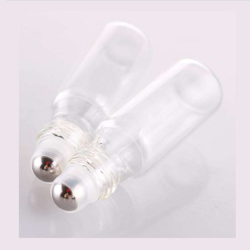 5ml Clear Glass Essential Oil Roller Bottles Glass Roller Balls Aromatherapy Perfumes Lip Balms Glass Roll on Bottle