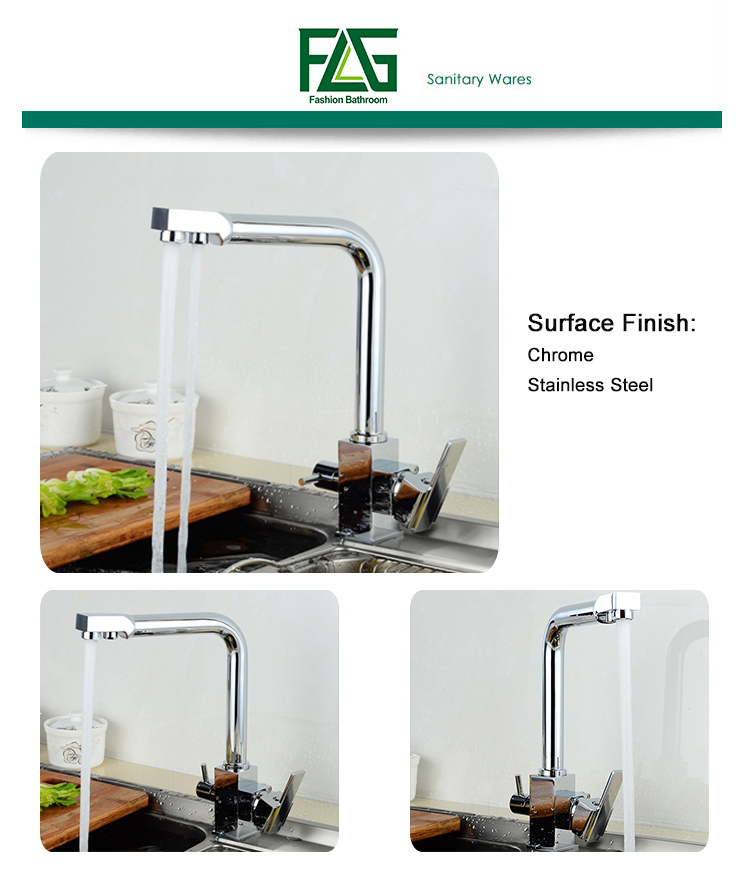 FLG 3 Way Water Tap Dual Lever Kitchen Taps