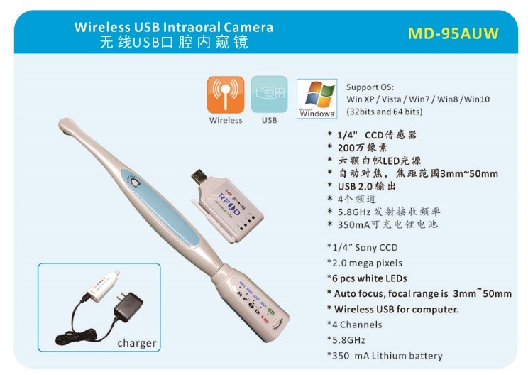 Hot Sale MD950auw Wireless USB VGA Dental Endoscope Intraoral Camera