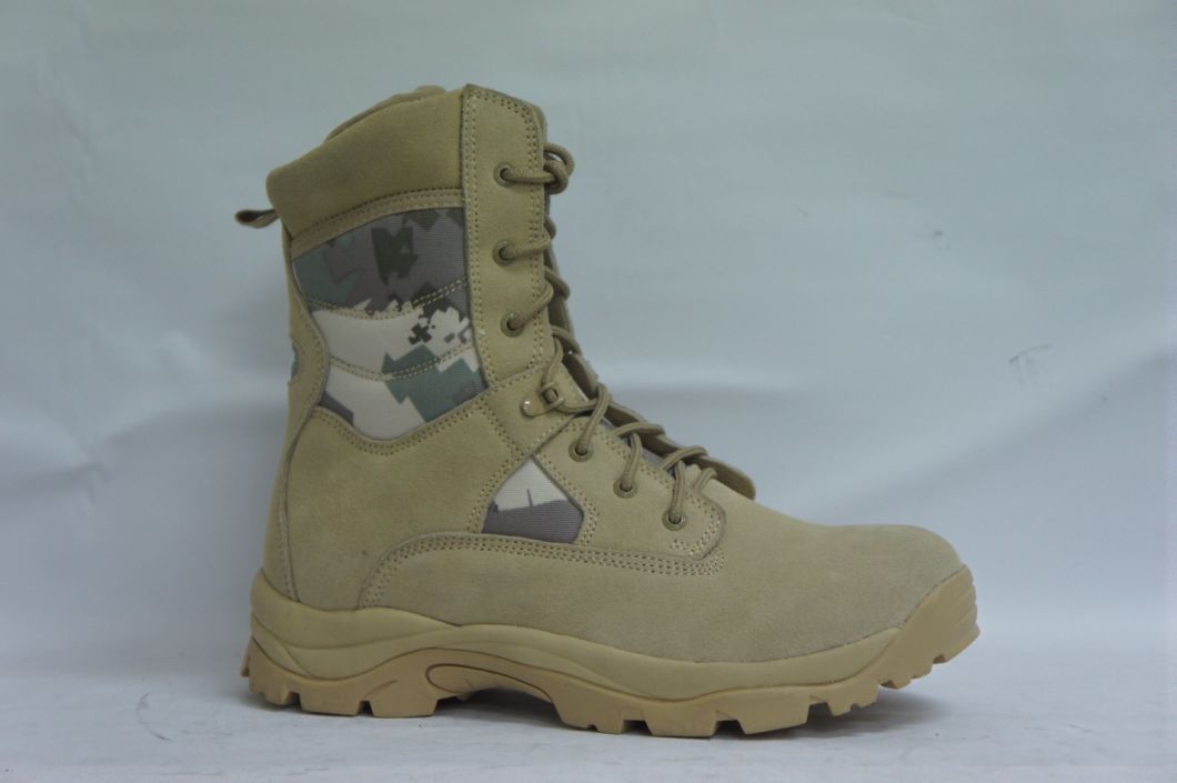 OEM Rubber Outsole High Ankle Tactical Military Army Desert Boots with Zippers