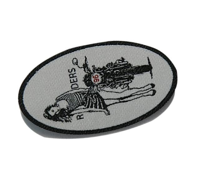 Textile Logo Laser Overlock Woven Badge/Patch with Sewing on Back for Garment