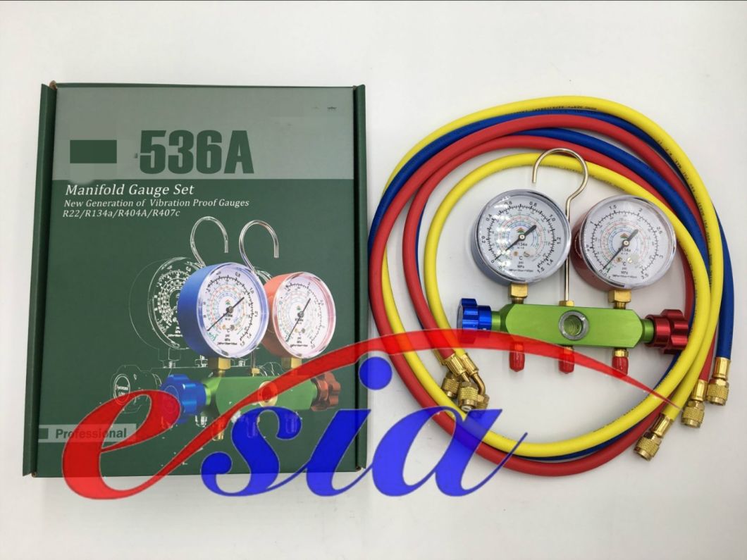 Testing Manifold Gauge Set with Sight Glass Brass