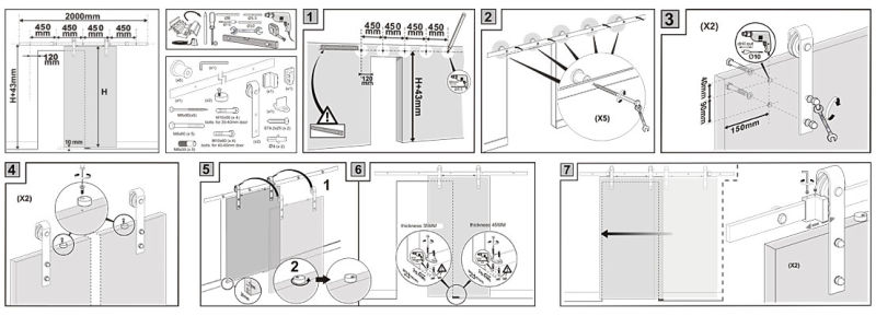 Horseshoe U-Shape Barn Door Hardware System