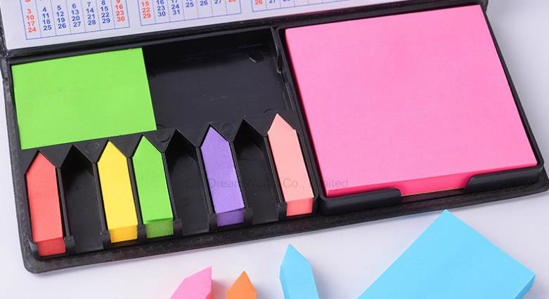 Multifunctional PU Leather Note Pad Stationery with Office Supplies