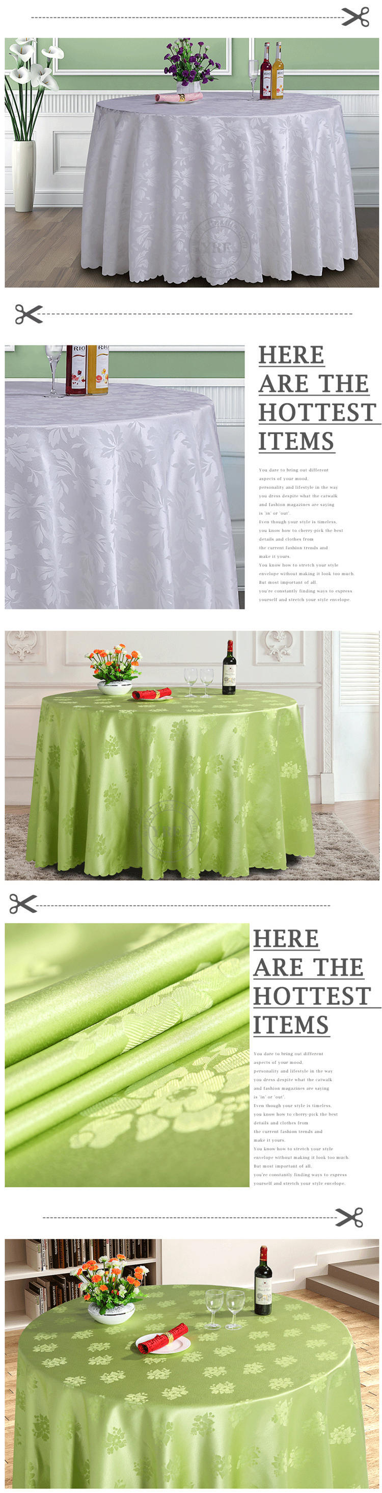 Polyester White Wedding Table Clothround Table Cloth