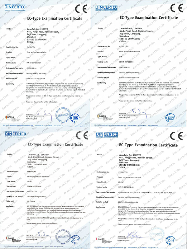 O. D6+@600-700nm Laser Protective Goggles & Laser Safety Glasses for 635nm, 650nm, 694nm Red Lasers, Ruby (RHP-2 600-700nm) with White Frame 52