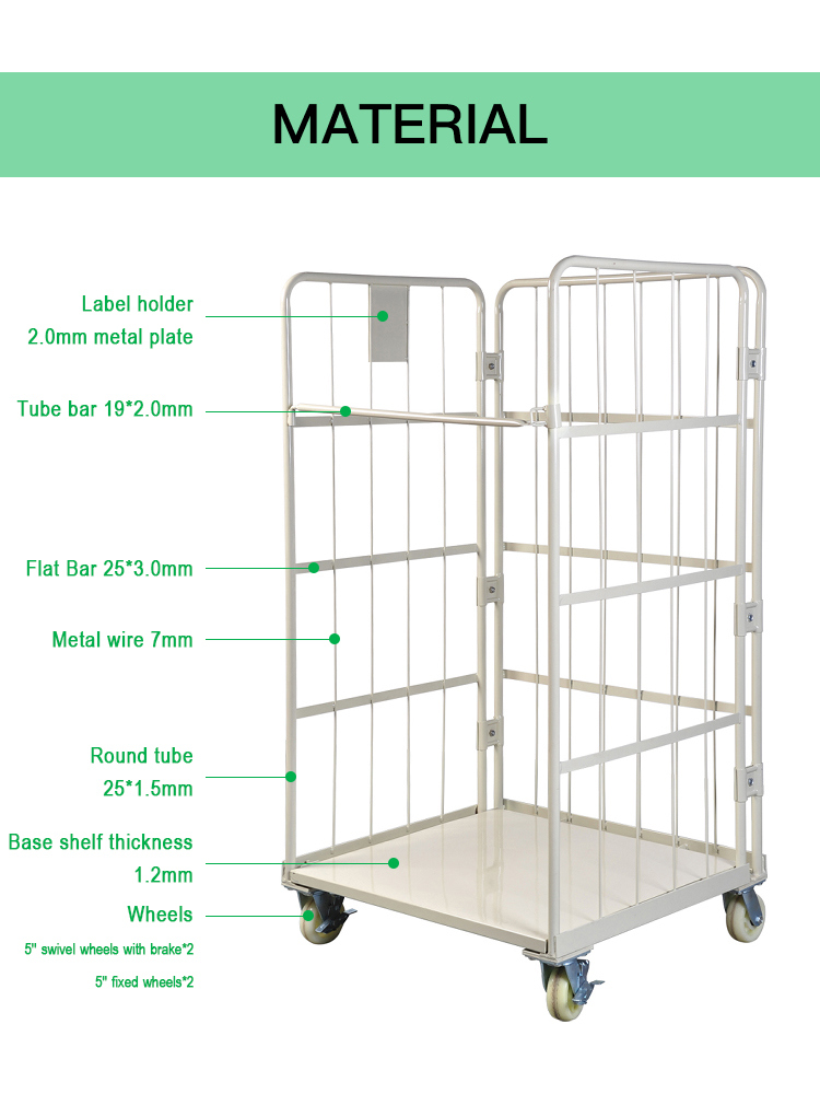 Folding Material Handing Pallet Storage Logistic Trolley Roll Container