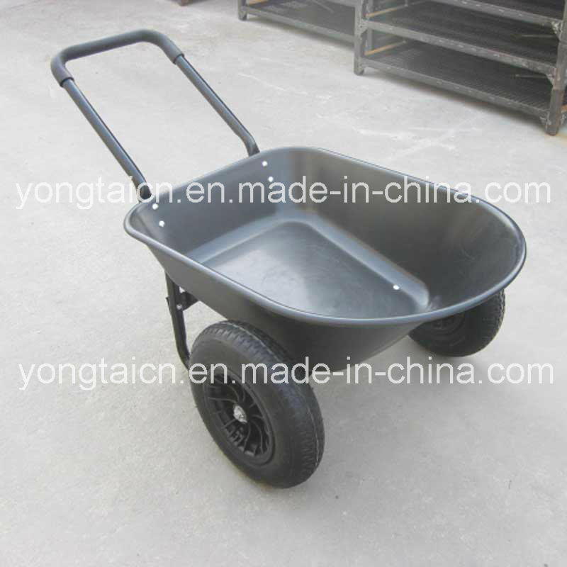 5 Cubic Feet Poly Tray Garden Wheel Barrow with Double Wheels