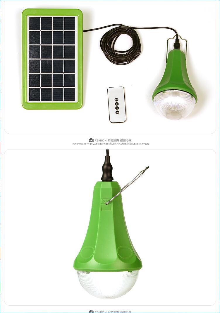 High quality 3w solar panel lights solar bulb with 3level dimmable brightness