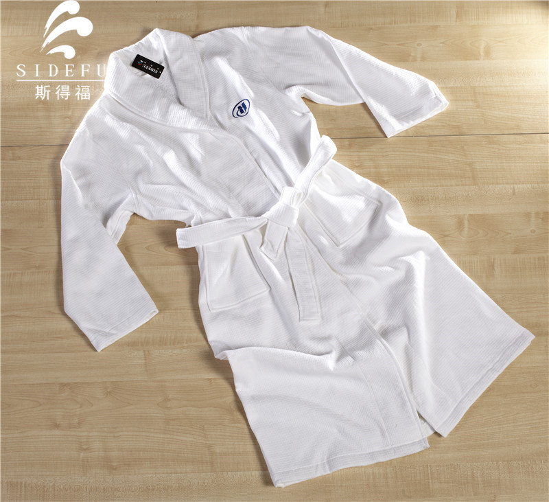 High Quality 100% Cotton Wholesale Hotel Waffle Terry Bathrobe