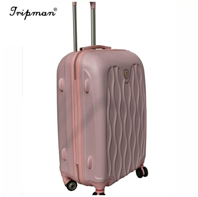 Elegant Trolley Suitcase Durable Retro Rolling Luggage on Wheel