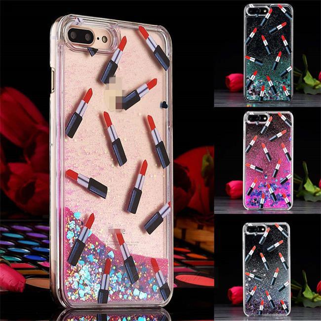 Lipstick Liquid Quicksand Glitter Case for iPhone 7 7plus