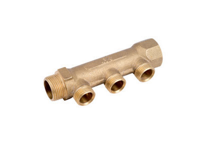Two-Way Brass Manifold for Water Pipe