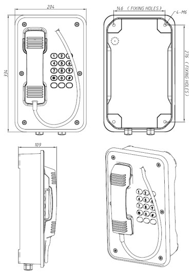 Moisture Resistant Explosion Proof Telephone with Broadcasting for Industrial, Atex Anti-Explosion Telephone