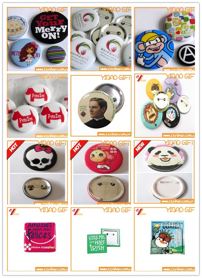 Wholesale Promotional Cheap 1.25 Inch Custom Logo Metal Tin Paper Pin Button Badge (YB-s-004)