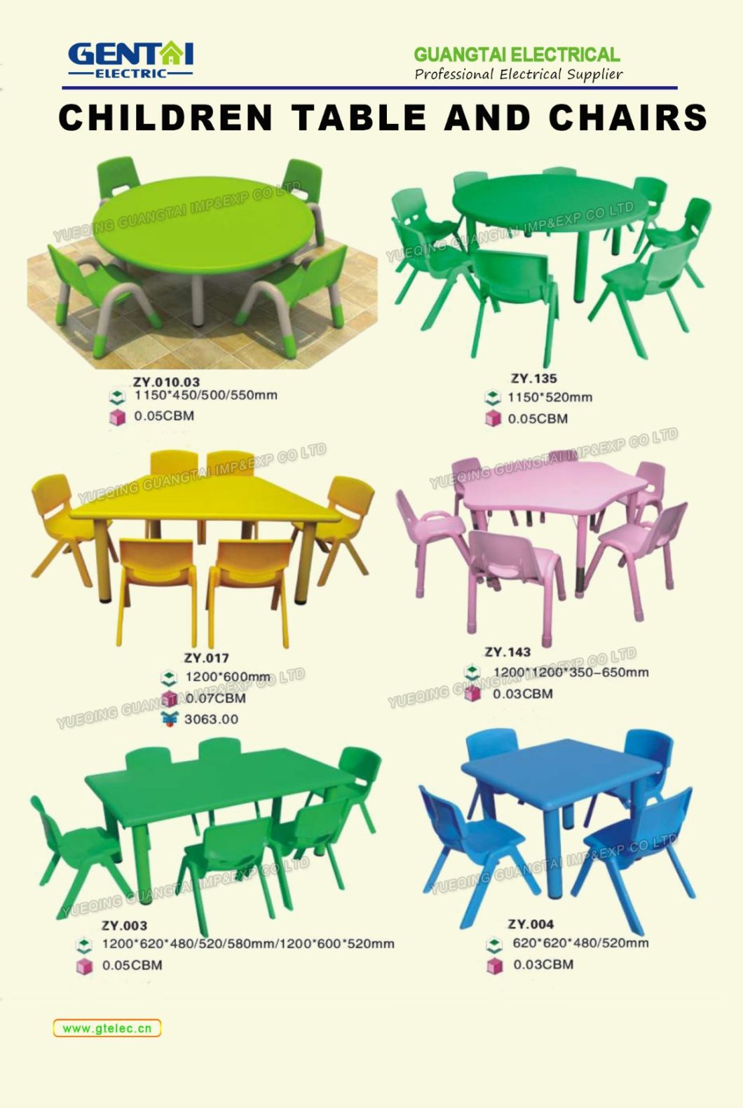 Wholesale Price Plastic Children Table and Chairs for Nursery Furniture