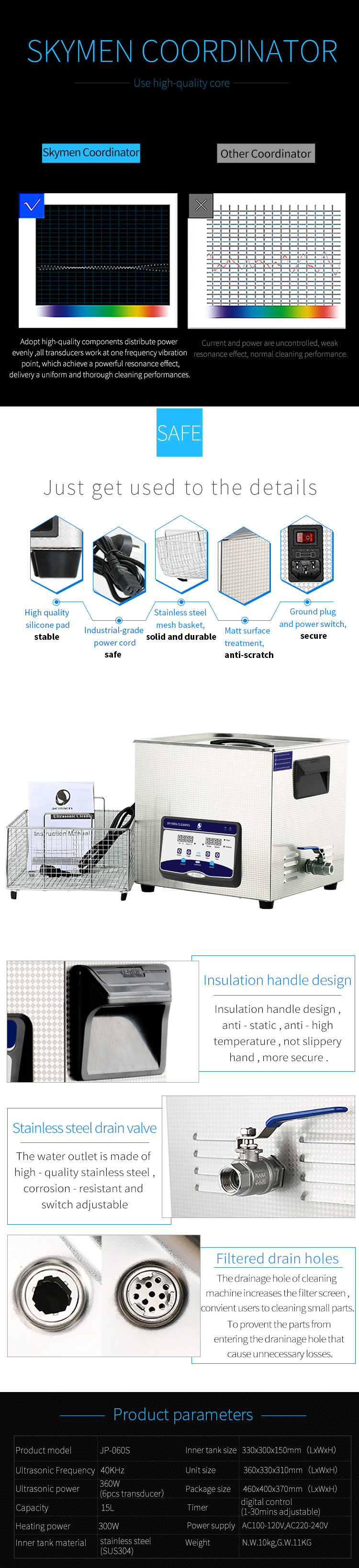 Stainless Steel Digital Ultrasonic Cleaner for Lab and Medical Instrument